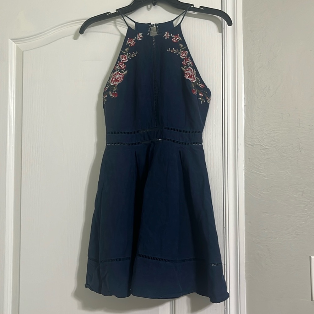 J.O.A. Denim Blue Fabric with Ivory Tag Size XS Excellent Condition!